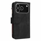 For iPhone 17 Pro Dual-color 9 Card Slots Zipper Wallet Leather Phone Case(Black) - 4
