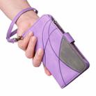 For iPhone 17 Pro Dual-color 9 Card Slots Zipper Wallet Leather Phone Case(Purple) - 3