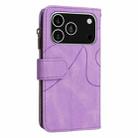 For iPhone 17 Pro Dual-color 9 Card Slots Zipper Wallet Leather Phone Case(Purple) - 4