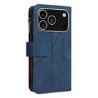 For iPhone 17 Pro Dual-color 9 Card Slots Zipper Wallet Leather Phone Case(Blue) - 4