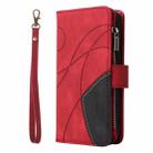 For iPhone 17 Pro Max Dual-color 9 Card Slots Zipper Wallet Leather Phone Case(Red) - 2