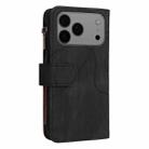 For iPhone 17 Pro Max Dual-color 9 Card Slots Zipper Wallet Leather Phone Case(Black) - 4