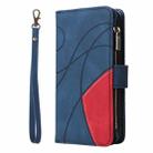 For iPhone 17 Pro Max Dual-color 9 Card Slots Zipper Wallet Leather Phone Case(Blue) - 2