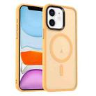 For iPhone 11 MagSafe Magnetic Skin Feel Frosted Phone Case(Orange) - 1