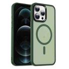 For iPhone 12 Pro Max MagSafe Magnetic Skin Feel Frosted Phone Case(Dark Green) - 1