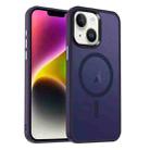 For iPhone 14 Plus MagSafe Magnetic Skin Feel Frosted Phone Case(Dark Purple) - 1