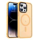 For iPhone 14 Pro MagSafe Magnetic Skin Feel Frosted Phone Case(Orange) - 1