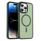 For iPhone 14 Pro MagSafe Magnetic Skin Feel Frosted Phone Case(Dark Green) - 1