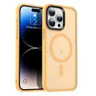 For iPhone 14 Pro Max MagSafe Magnetic Skin Feel Frosted Phone Case(Orange) - 1