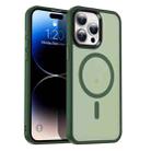 For iPhone 14 Pro Max MagSafe Magnetic Skin Feel Frosted Phone Case(Dark Green) - 1