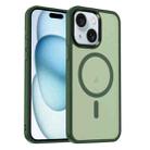 For iPhone 15 MagSafe Magnetic Skin Feel Frosted Phone Case(Dark Green) - 1