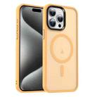 For iPhone 15 Pro MagSafe Magnetic Skin Feel Frosted Phone Case(Orange) - 1