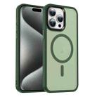 For iPhone 15 Pro MagSafe Magnetic Skin Feel Frosted Phone Case(Dark Green) - 1