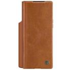 For Samsung Galaxy Z Fold6 5G NILLKIN QIN Series Pro Sliding Camera Cover Design Leather Phone Case(Brown) - 2