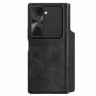 For Samsung Galaxy Z Fold6 5G NILLKIN QIN Series Pro Sliding Camera Cover Design Leather Phone Case(Black) - 1