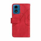 For Motorola Moto G04 / G24 Dual-color 9 Card Slots Zipper Wallet Leather Phone Case(Red) - 3