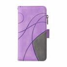 For Motorola Moto G04 / G24 Dual-color 9 Card Slots Zipper Wallet Leather Phone Case(Purple) - 2