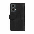 For Motorola Moto G85 Dual-color 9 Card Slots Zipper Wallet Leather Phone Case(Black) - 3