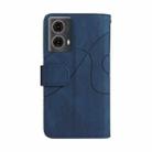 For Motorola Moto G85 Dual-color 9 Card Slots Zipper Wallet Leather Phone Case(Blue) - 3