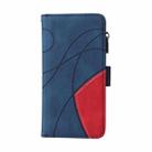 For OPPO Reno12 5G Global Dual-color 9 Card Slots Zipper Wallet Leather Phone Case(Blue) - 2