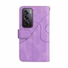 For OPPO Reno12 Pro Global Dual-color 9 Card Slots Zipper Wallet Leather Phone Case(Purple) - 3