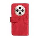 For OPPO Reno12 F 5G Global Dual-color 9 Card Slots Zipper Wallet Leather Phone Case(Red) - 3