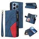 For Realme C63 / C61 / Note 60 Dual-color 9 Card Slots Zipper Wallet Leather Phone Case(Blue) - 1