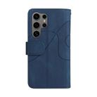 For Samsung Galaxy S25 Ultra 5G Dual-color 9 Card Slots Zipper Wallet Leather Phone Case(Blue) - 3