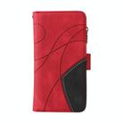 For Samsung Galaxy S25+ / S24+ 5G Dual-color 9 Card Slots Zipper Wallet Leather Phone Case(Red) - 2