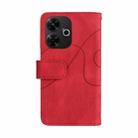 For Redmi 13 4G Global Dual-color 9 Card Slots Zipper Wallet Leather Phone Case(Red) - 3