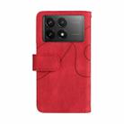 For Redmi K70 Dual-color 9 Card Slots Zipper Wallet Leather Phone Case(Red) - 3