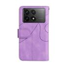For Redmi K70 Dual-color 9 Card Slots Zipper Wallet Leather Phone Case(Purple) - 3