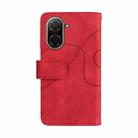 For Redmi  A5 4G 171.7mm / Poco C71 Dual-color 9 Card Slots Zipper Wallet Leather Phone Case(Red) - 3
