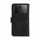 For Xiaomi Poco F6 Pro Dual-color 9 Card Slots Zipper Wallet Leather Phone Case(Black) - 3