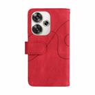 For Xiaomi Poco F6 Dual-color 9 Card Slots Zipper Wallet Leather Phone Case(Red) - 3