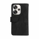 For Xiaomi Poco F6 Dual-color 9 Card Slots Zipper Wallet Leather Phone Case(Black) - 3