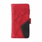 For Xiaomi Poco F7 Dual-color 9 Card Slots Zipper Wallet Leather Phone Case(Red) - 2