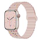 For Apple Watch SE 2023 44mm Colorful Dots Magnetic Silicone Watch Band(Pink) - 1