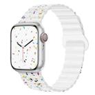 For Apple Watch Ultra 2 49mm Colorful Dots Magnetic Silicone Watch Band(White) - 1