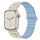 For Apple Watch Ultra 2 49mm Colorful Dots Magnetic Silicone Watch Band(Creamy White+Mist Blue) - 1