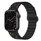 For Apple Watch Ultra 2 49mm Colorful Dots Magnetic Silicone Watch Band(Black) - 1