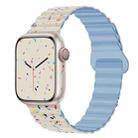 For Apple Watch Series 9 41mm Colorful Dots Magnetic Silicone Watch Band(Creamy White+Mist Blue) - 1