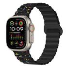For Apple Watch Ultra 49mm Colorful Dots Magnetic Silicone Watch Band(Black) - 1