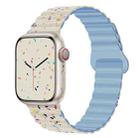 For Apple Watch Series 8 45mm Colorful Dots Magnetic Silicone Watch Band(Creamy White+Mist Blue) - 1