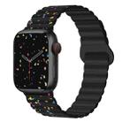For Apple Watch SE 2022 40mm Colorful Dots Magnetic Silicone Watch Band(Black) - 1