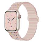 For Apple Watch SE 40mm Colorful Dots Magnetic Silicone Watch Band(Pink) - 1