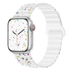 For Apple Watch Series 4 40mm Colorful Dots Magnetic Silicone Watch Band(White) - 1
