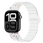 For Apple Watch Series 10 46mm Colorful Dots Magnetic Silicone Watch Band(White) - 1