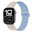 For Apple Watch Series 10 46mm Colorful Dots Magnetic Silicone Watch Band(Creamy White+Mist Blue) - 1