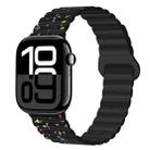 For Apple Watch Series 10 46mm Colorful Dots Magnetic Silicone Watch Band(Black) - 1